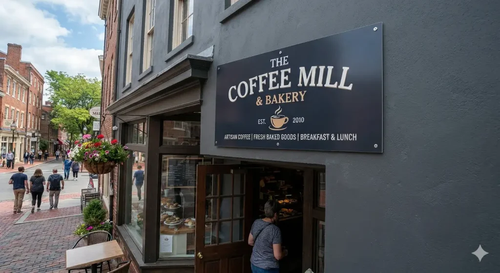 Permanent ACM business sign installed outdoors