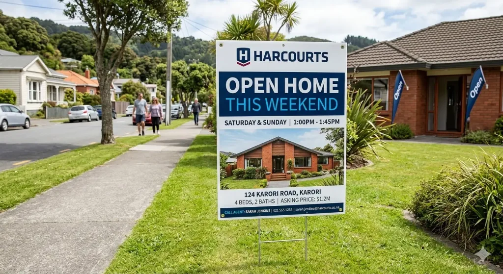 Printed corflute sign used for outdoor advertising