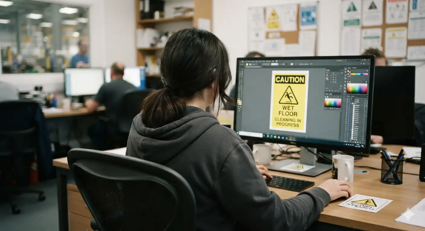 Preparing digital artwork for custom sign printing